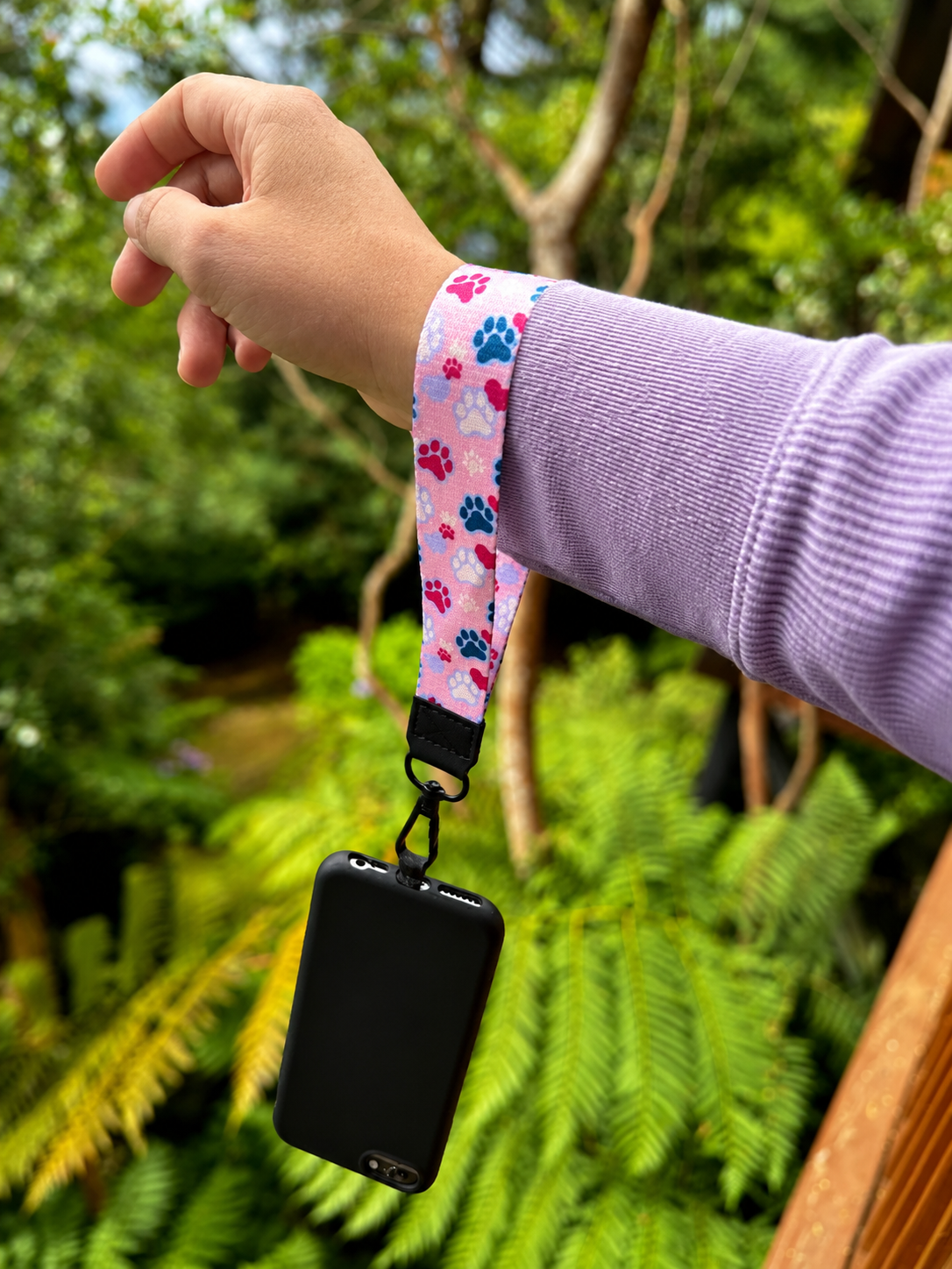 Lanyard Corto Patitas Perrito Rosado