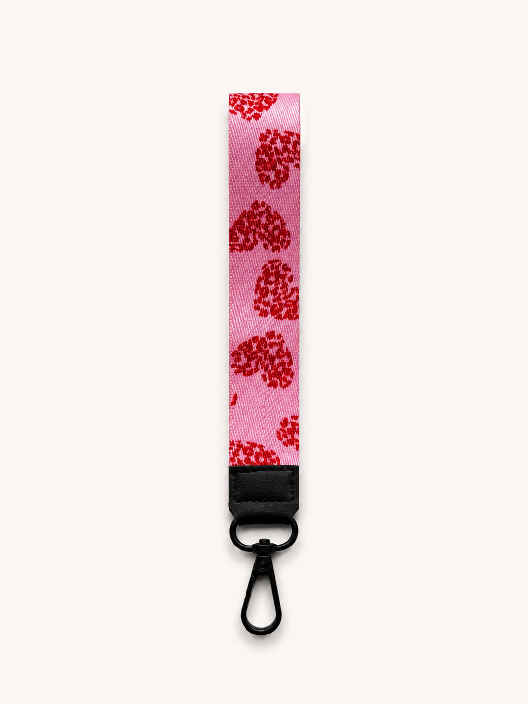 Lanyard Corto Rosado Corazones print