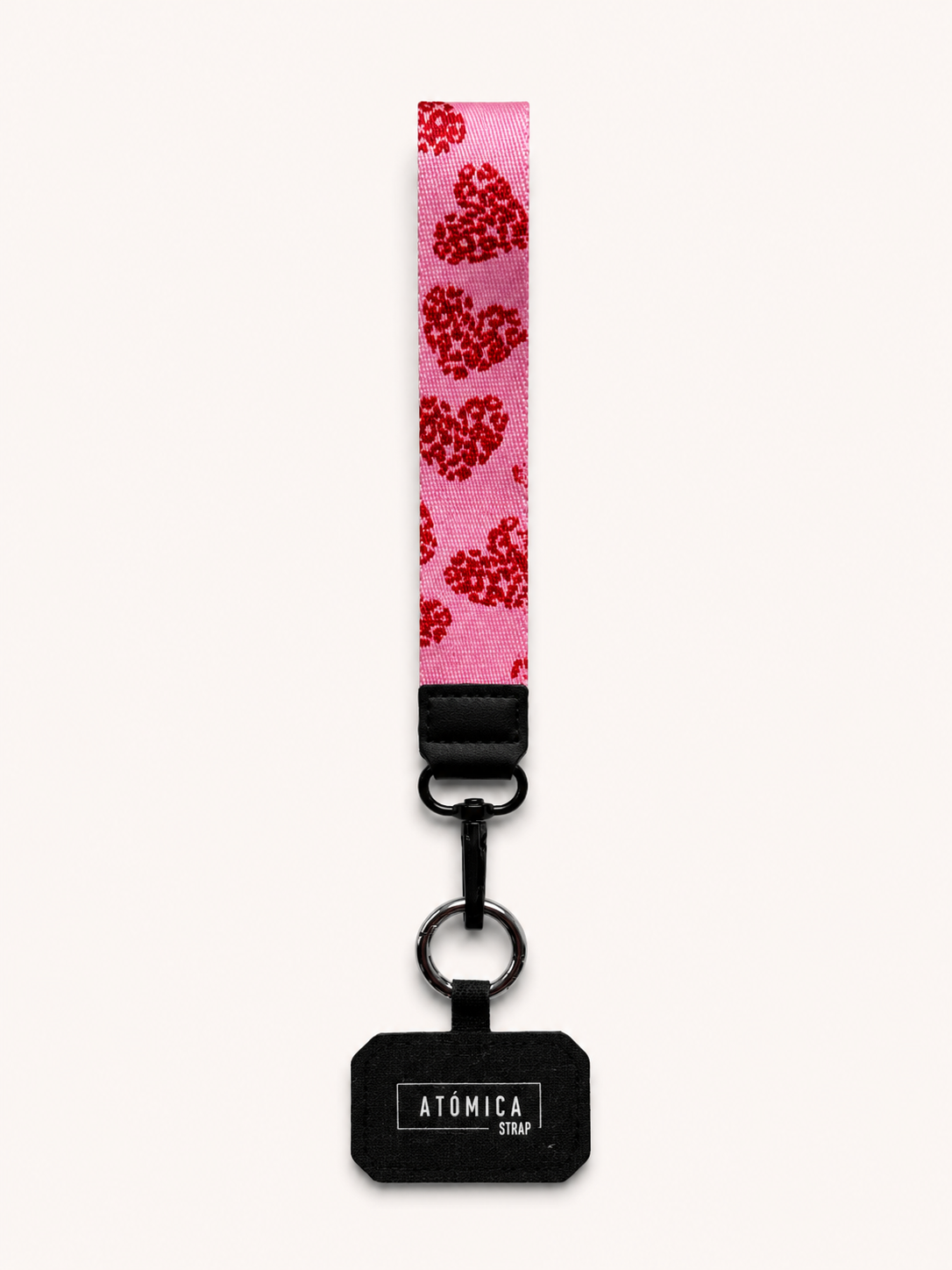 Lanyard de muñeca para celular Rosado Corazones Print