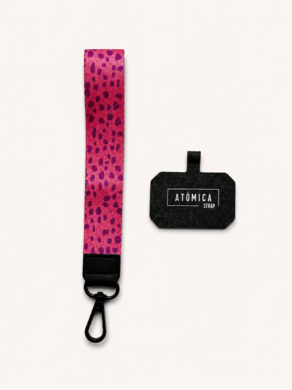 Lanyard de muñeca para celular Rosado Puntitos