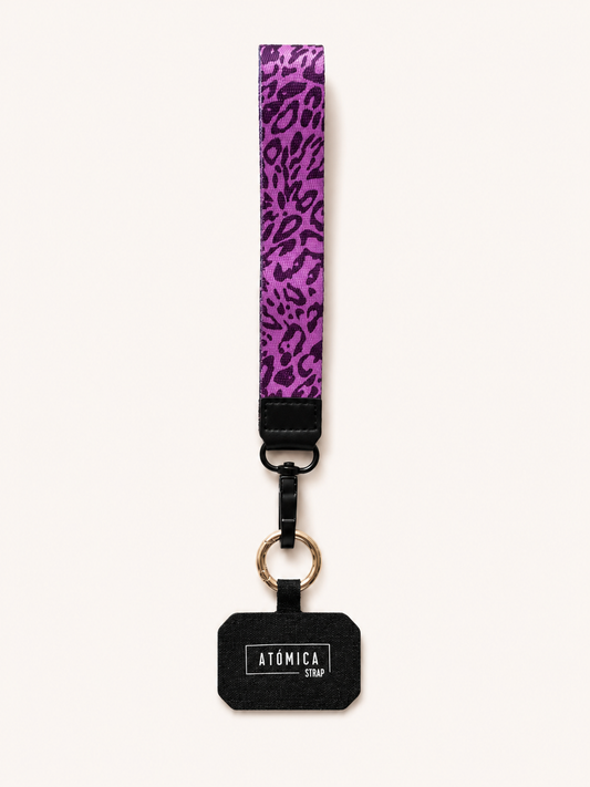Lanyard De Muñeca Para Celular Animal Print Rosado