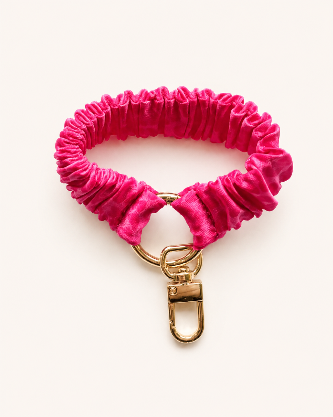 Llavero colet seda animal print rosado